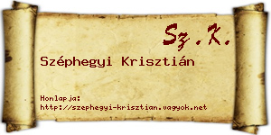 Széphegyi Krisztián névjegykártya
